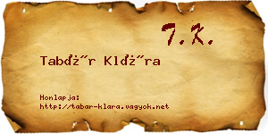 Tabár Klára névjegykártya