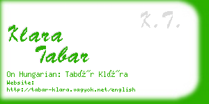 klara tabar business card